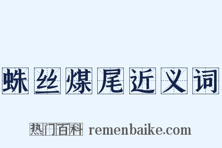 蛛丝煤尾近义词是什么意思的图片
